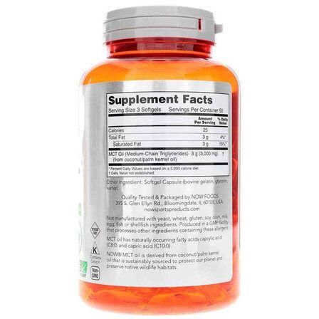 NOW Foods MCT OIL 1000 мг (150 гел. капс.)
