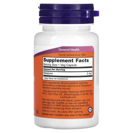 NOW Foods Melatonin 5 mg (60 вег. капс)