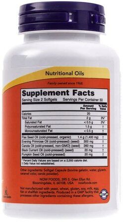 NOW Foods Omega Super 3-6-9 1000 mg (250 капсул) омега 3,6,9 жирные кислоты