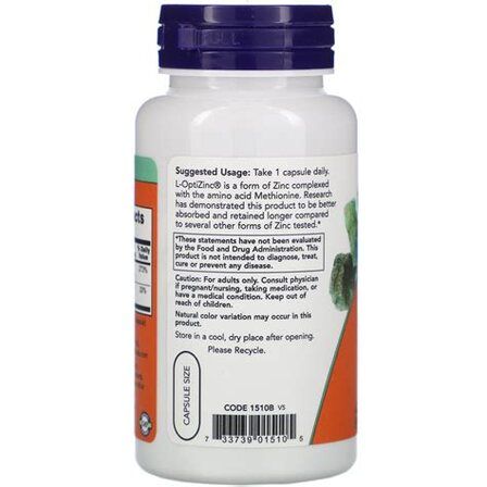 NOW Foods Opti Zinc (100 капсул) цинк