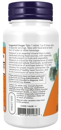 NOW Foods Potassium Gluconate 99 mg (250 таб.) калий глюконат