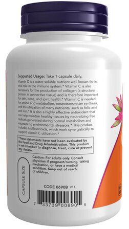 NOW Foods Vitamin C - 1000 мг (250 веганских капсул) витамин С