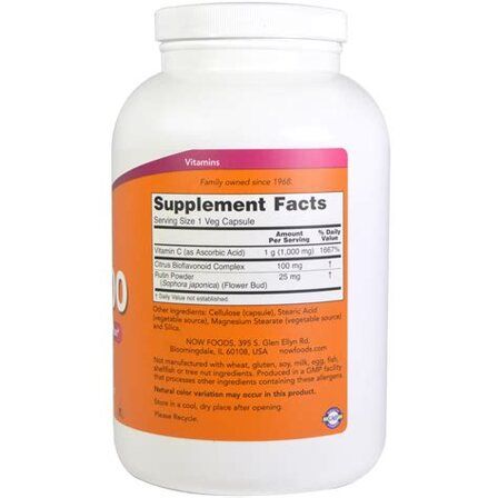 NOW Foods Vitamin C - 1000 (500 веганских капсул) витамин С кальциум аскорбат