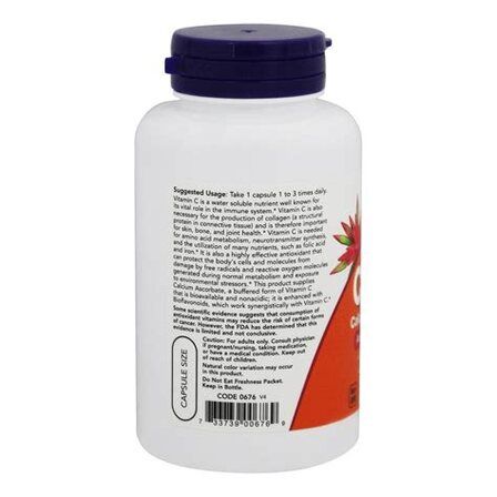 NOW Foods Vitamin C 500 Ascorbate (250 веганских капсул) аскорбат кальция