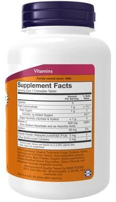NOW Foods Vitamin C 500 chew cherry (100 таблеток) жевательный витамин С