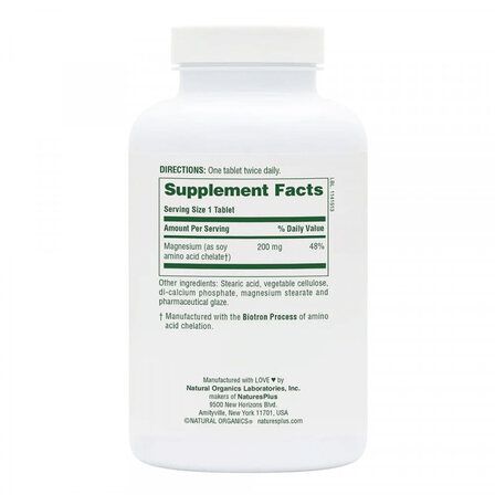 Natures Plus Magnesium 200 мг (180 таб.)