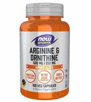 NOW Foods Arginine Ornithine (100 вег. капсул) аминокислоты Аргинин и Орнитин