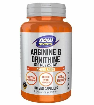 NOW Foods Arginine Ornithine (100 вег. капсул) аминокислоты Аргинин и Орнитин
