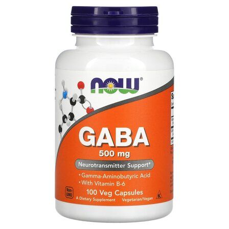NOW Foods GABA 500 mg (200 капсул) гамма аминомасляная кислота