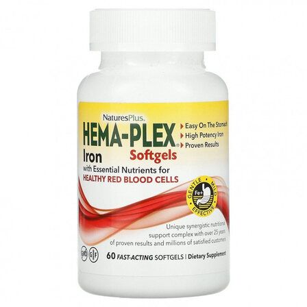 Natures Plus Железо Hema-Plex (60 гел.капс. быстрого высвобождения)