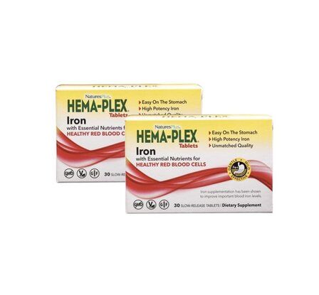 Natures Plus Железо Hema Plex 2 коробки по 30 таблеток