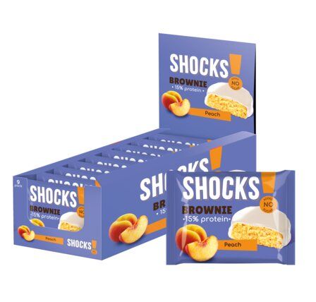 FitnesShock SHOCKS Брауни протеиновый (50 г) вкус - персик, без сахара