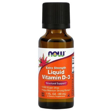 NOW Foods Liquid Vitamin D3 1000 IU 1 FI Oz 30 ml жидкий витамин Д3 в каплях