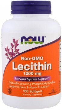 NOW Foods Lecithin 1200 mg (100 гелевых капсул) соевый лецитин