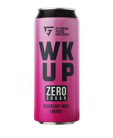 FITNESS FOOD FACTORY тонизирующий газированный напиток WKUP (450 мл) малина-мята