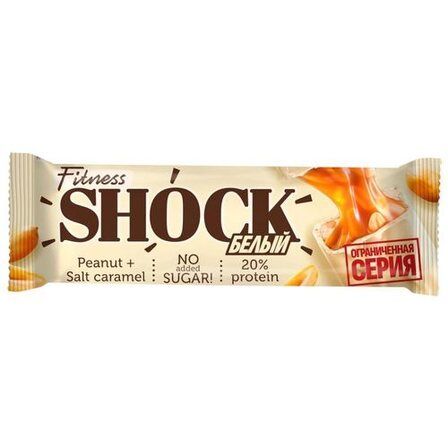 FitnesShock Батончик протеиновый глазированный (50 г) Солёный арахис в белом шоколаде