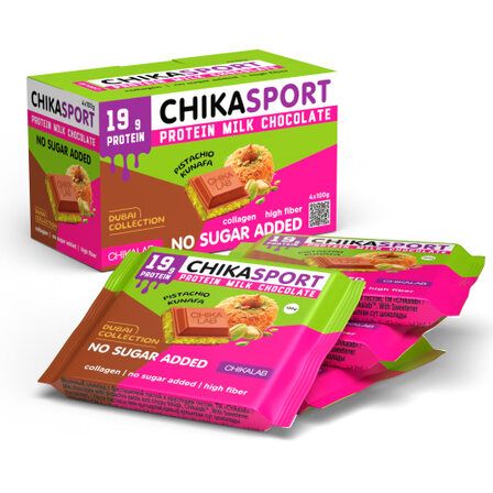 CHIKALAB ChikaSport Шоколад с фисташковой пастой и хрустящим тестом (100 г) Дубайский шоколад