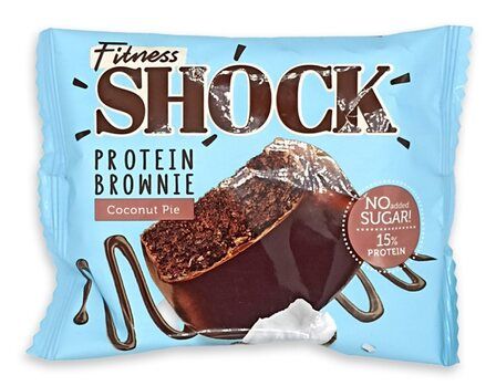 FitnesShock Protein Brownie Брауни протеиновый (50 г) вкус - миндаль-кокос