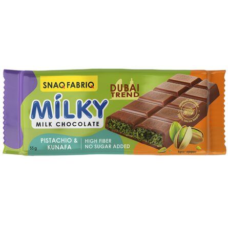 Snaq Fabriq Шоколад молочный с фисташковой пастой и хрустящим тестом (55 г)