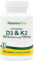 Natures Plus Vitamin D 2500 IU / K2 120 мкг (90 таб.) 