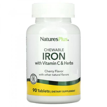 Natures Plus Iron 27 мг Herbal (90 жев таб.)