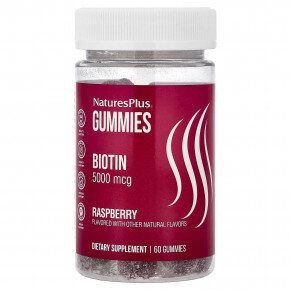Natures Plus Biotin 5000 мкг (60 жевательных таблеток) 
