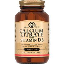 Solgar Calcium Citrate w. Vit D3 100 mсg (60 таблеток) Цитрат кальция с витамином д3